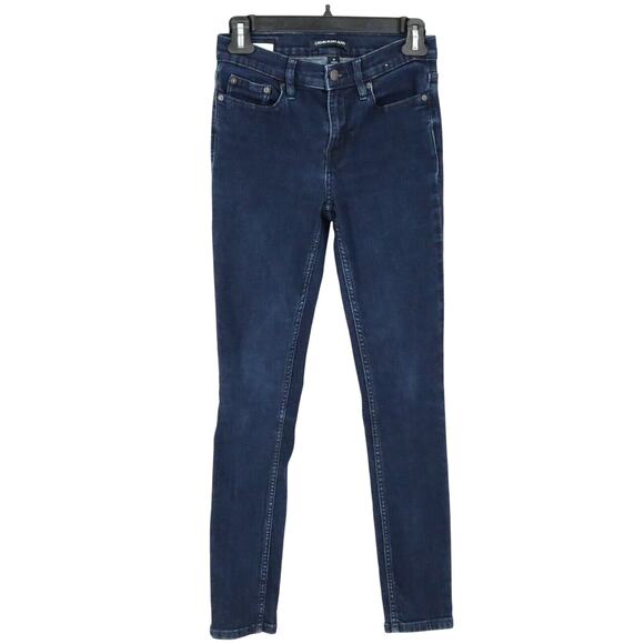Calvin Klein Jeans Womens 26 Waist Repreve Mid Rise Skinny Blue Stretch Denim - Picture 1 of 16